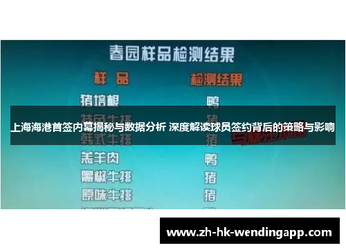 上海海港首签内幕揭秘与数据分析 深度解读球员签约背后的策略与影响